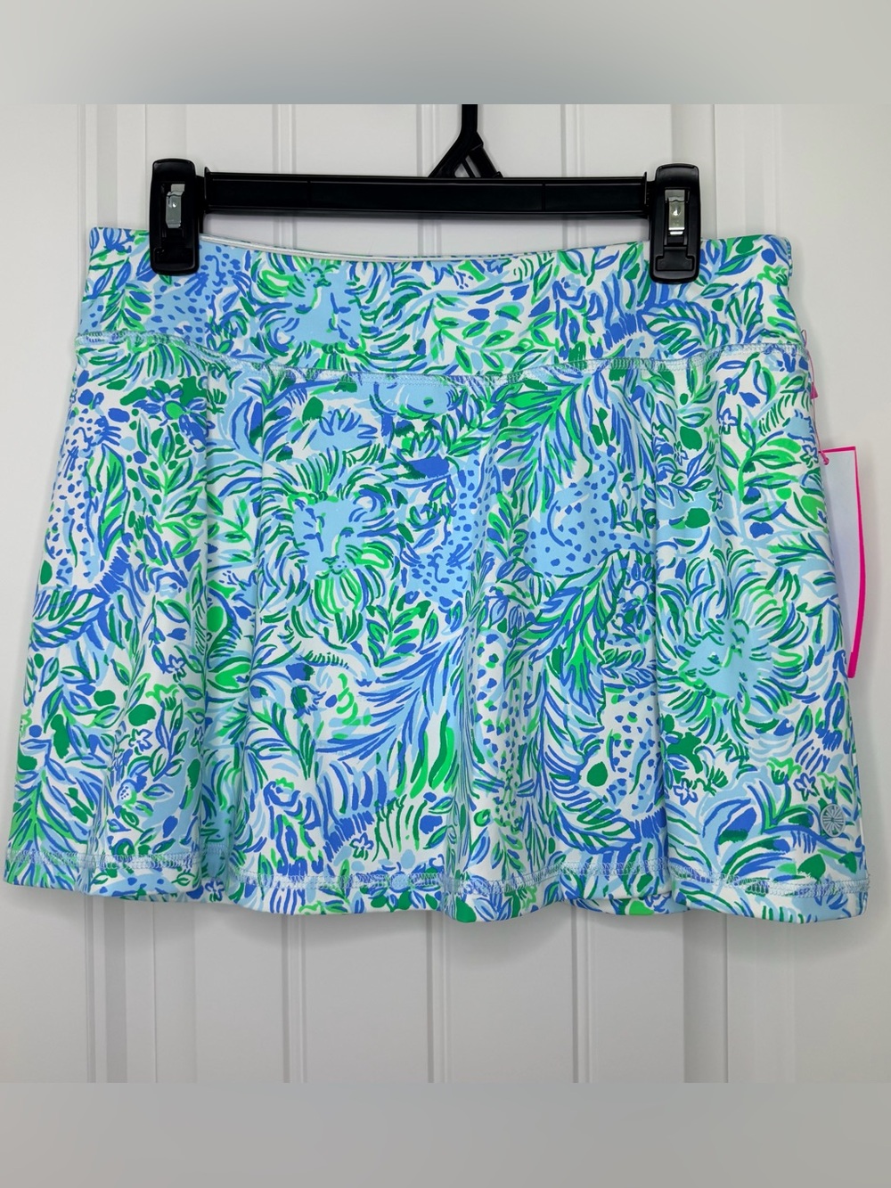 Lilly Pulitzer UPF 50 Aila Skort Dandy Lions Blue Athletic Floral Luxletic NWT M